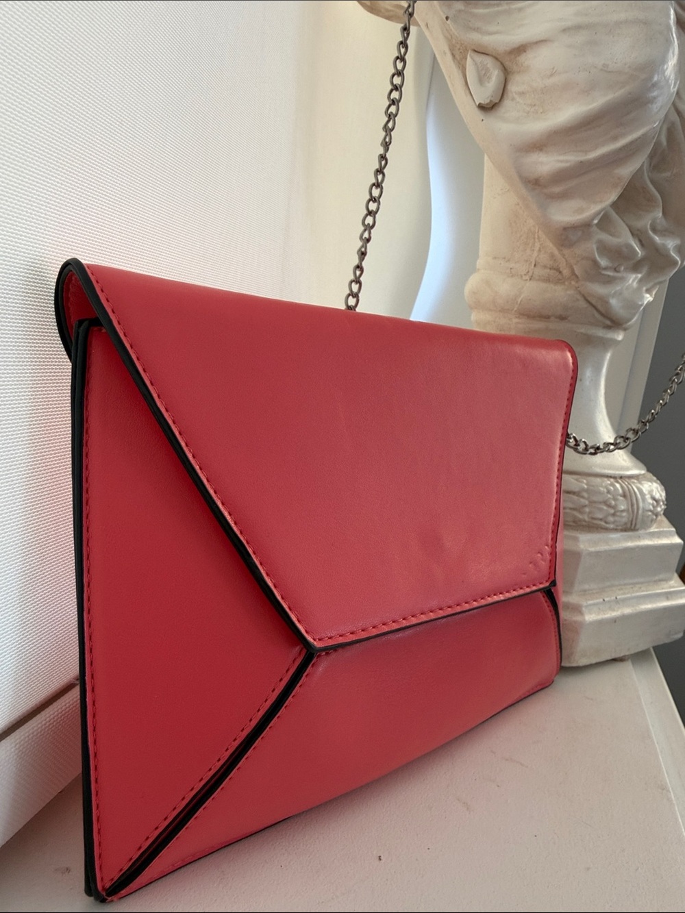 Christian Lacroix Coral Red Envelope Clutch
